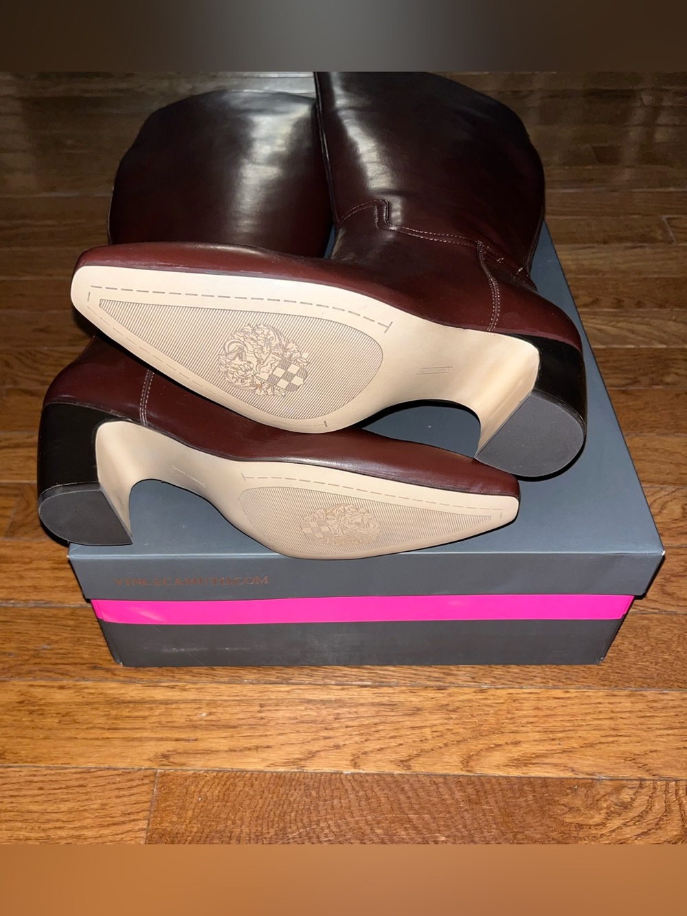Vince Camuto Cristen Knee High Boots Dark Brown Women’s 8 Wide Calf - Picture 10 of 13